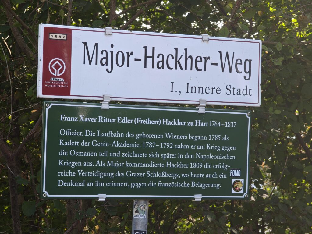 Der Major Hackher Weg am Schlossberg